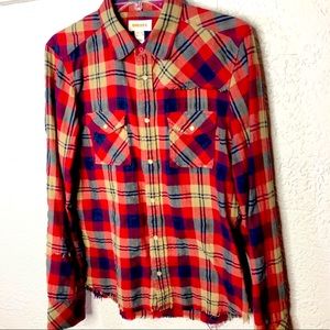 DIESEL PLAID PEARL SNAP MEDIUM EUC